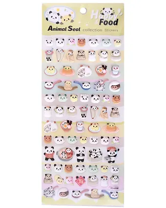 Наклейки Панды (11-21285-1371) (упаковка) Bookvalno