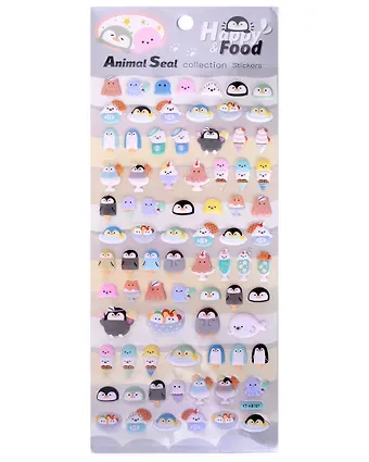 Наклейки Пингвины (11-21285-1373) (упаковка) Bookvalno