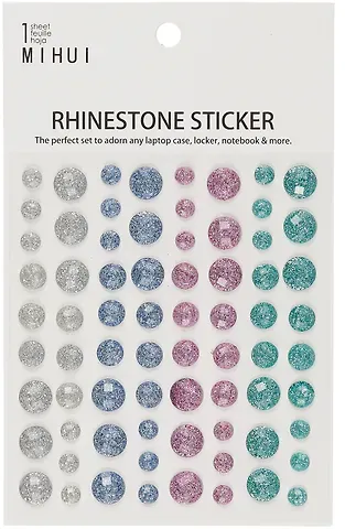 Стразы самоклеящиеся ассорти круглые