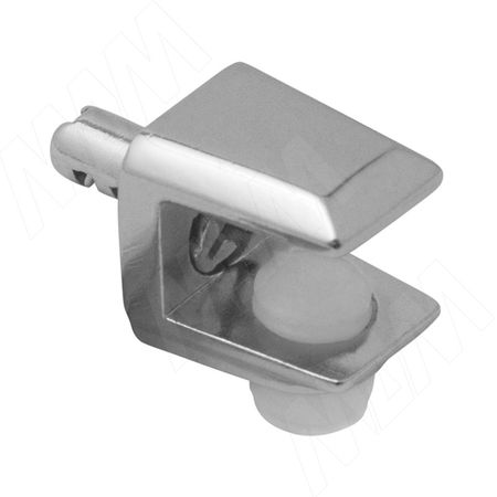 Полкодержатель для стеклянных полок толщиной 5-8 мм, со штоком, хром (MV08-F007)