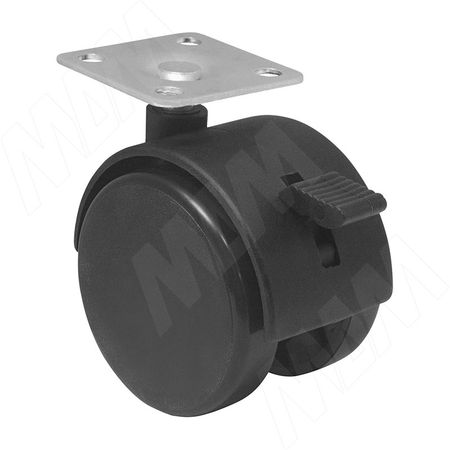 Опора двухколесная с площадкой, D50 мм, со стопором, черная (OK-50/1-CT) опора двухколесная с винтом m10 d50 мм со стопором белая ok 50 2 ct wh