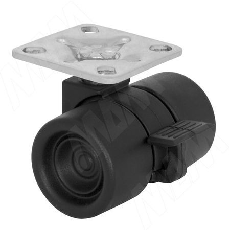 Опора двухколесная с площадкой, D38 мм, со стопором (CST20) опора двухколесная с винтом m10 d50 мм со стопором белая ok 50 2 ct wh