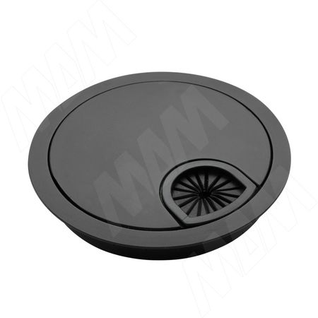 Заглушка кабель-канала, металлическая, круглая, d=80 мм, черный (362-80 BL) заглушка кабель канала пластиковая круглая d 60 мм темно коричневая rtk008db