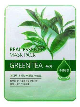 Тканевая маска для лица с экстрактом зеленого чая Real Essence Mask Pack Green Tea 25мл лимонника семяна настойка 25мл