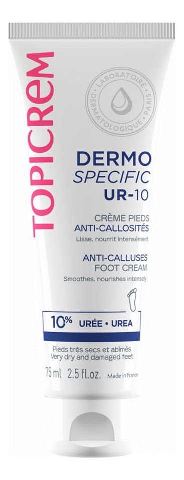 Крем для ног от натоптышей и мозолей Ur-10 Creme Pieds Anti-Callosites 75мл лейкопластырь унипласт от натоптышей 6