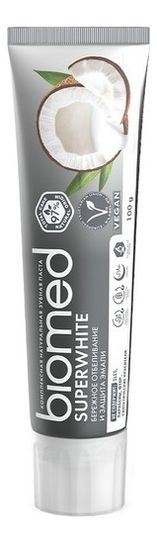 Антибактериальная зубная паста для чувствительной эмали Biomed Superwhite 100г антибактериальная зубная паста для свежести дыхания и укрепления эмали biomed vitafresh цитрус 100 г