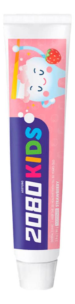 Детская зубная паста 3+ Dental Clinic 2080 Strawberry 80г (клубника) паста зубная kerasys dental clinic 2080 лечебные травы и биосоли 120г