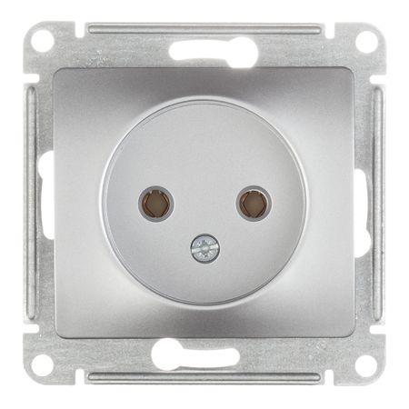Розетка Systeme Electric Glossa встраиваемая алюминий (GSL000341)