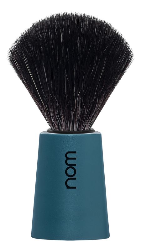 Помазок натуральный черная фибра Nom Carl (голубой пластик)