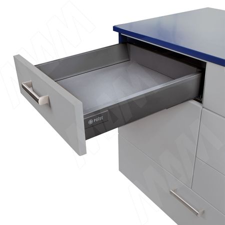 M-TECH комплект ящика 500 мм, графит, боковины h96 мм с направляющими плавного закрывания (S96500GP) ls box pro комплект ящика 300 мм графит боковины h120 мм с направляющими открывания от нажатия lsb pro lt120300gp