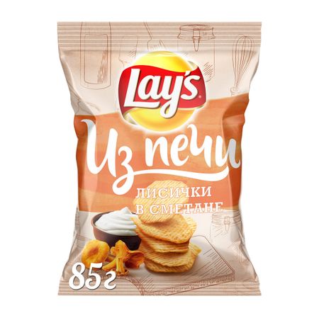 Чипсы картофельные Lays Из печи Лисички в сметане 85 г