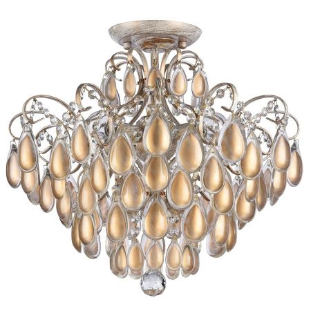 Люстра Freya FR2302-CL-04-WG Белый с Золотом 4хE14х40W рама 25 35 деревянная цв белый с золотом со стеклом двуреченский