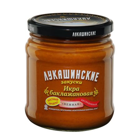 Икра из баклажанов Лукашинские закуски нежная 460 г