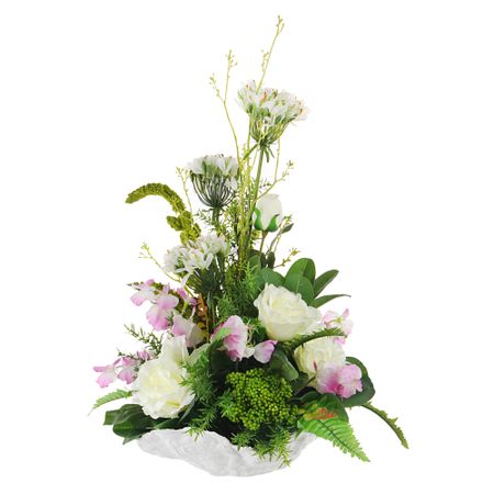 Композиция Конэко-о белые цветы