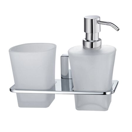 Держатель стакана и дозатора, матовое стекло WasserKraft