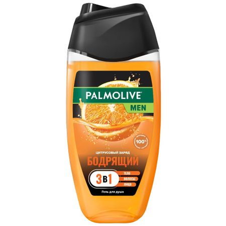 Гель для душа мужской Palmolive MEN Бодрящий Цитрусовый Заряд 3 в 1 тела, волос и лица, 250 мл