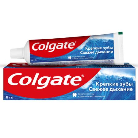 Зубная паста Colgate Крепкие зубы Свежее дыхание для укрепления эмали и защиты от кариеса, 100 мл