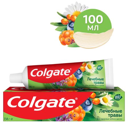 Зубная паста Colgate Лечебные травы с натуральными ингредиентами для здоровья зубов и десен, 100 мл