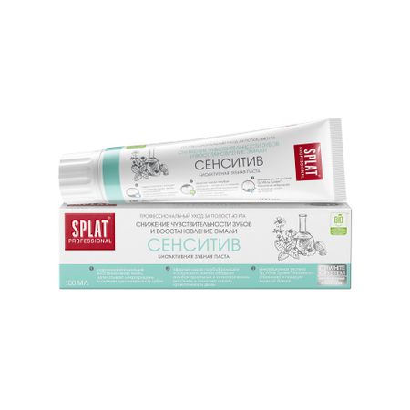 Антибактериальная зубная паста SPLAT SENSITIVE для снижения чувствительности зубов и восстановления эмали, 100 мл