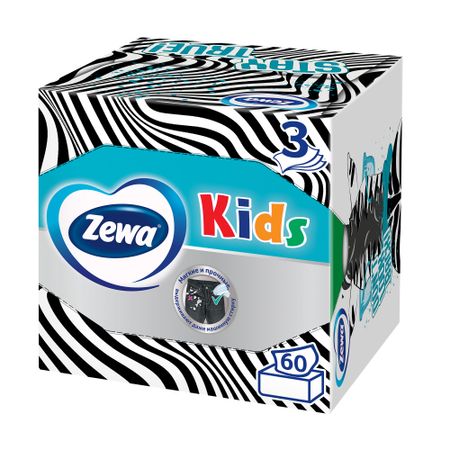 Детские Салфетки бумажные Zewa Kids, 3 слоя, 60 шт.