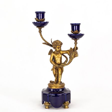 Подсвечник фарфоровый с ангелом  22х13х40 см  Wah luen handicraft