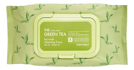 Салфетки для снятия макияжа с экстрактом зеленого чая The Chok Chok Green Tea No-Wash Cleansing Tissue 100шт