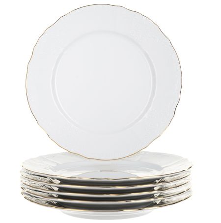 Набор тарелок мелких Thun Конкордия 25 см отводка золото