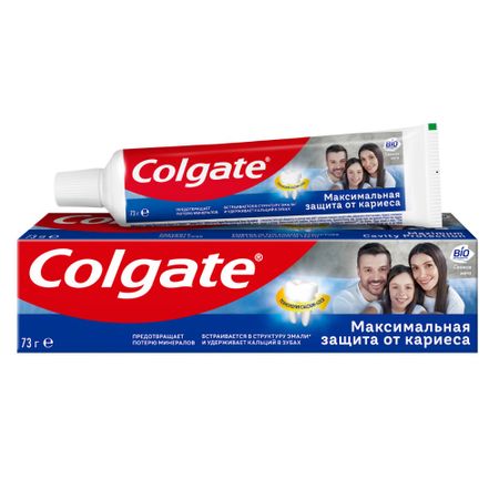 Зубная паста Colgate Максимальная защита от кариеса Свежая мята с комплексом кальция и фторида и технологий Calcium-lock для укрепления ослабленной эмали, защиты от кариеса и свежего дыхания, 50 мл