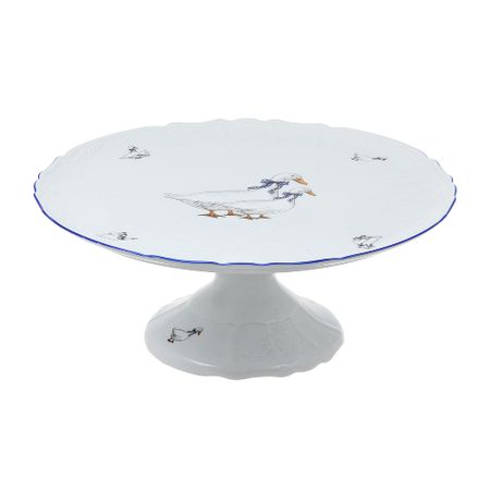 Блюдо для торта на ножке Bernadotte 32см декор гуси
