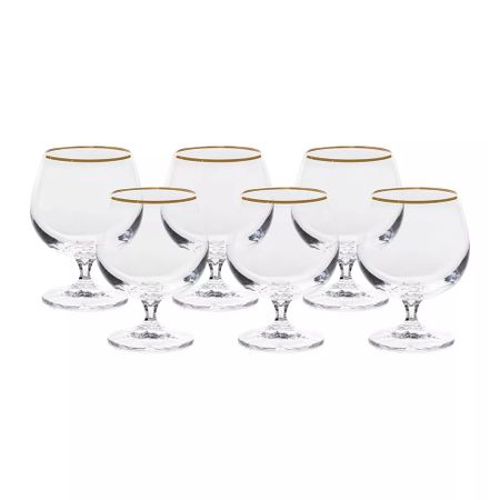 Набор бокалов Crystalite Bohemia Falco отводка золото 250 мл 6 шт