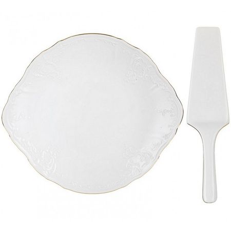Тарелка для торта с лопаткой Bernadotte 27 см Отводка золото