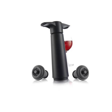 Насос вакуумный и 2 пробки черный Vacu vin