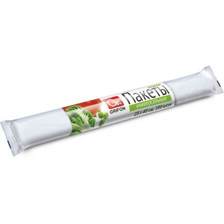 Пакеты Grifon универсальные, прозрачные, 5 л, 25х40 см, 100 шт