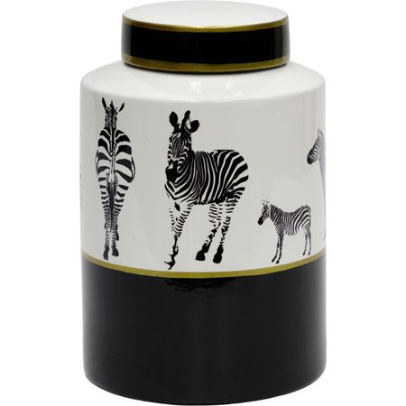 Ваза Glasar с крышкой зебры 17х17х26 см