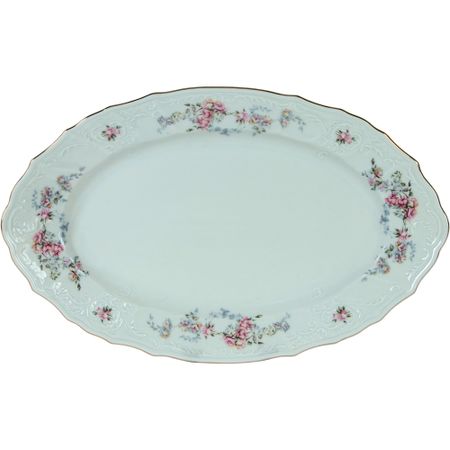 Блюдо овальное Bernadotte Дикая роза 34 см отводка золото