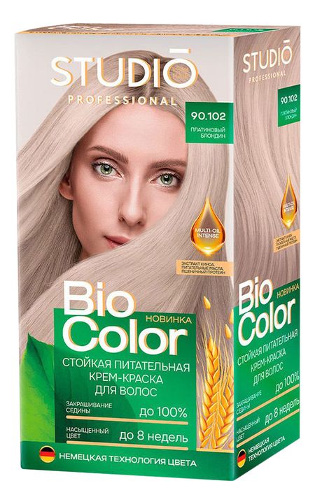 Стойкая краска для волос Biocolor 2*50/15мл: 90.102 Платиновый блондин крем краска для волос biocolor стойкая 90 102 платиновый блондин