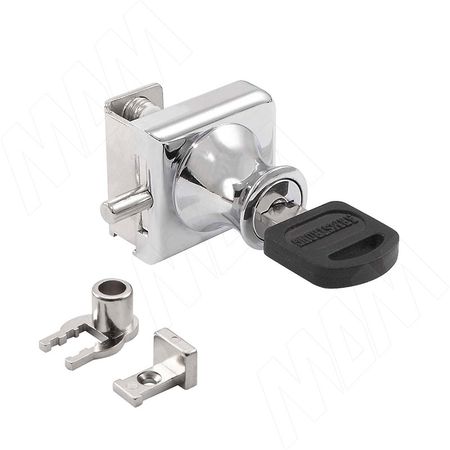 Замок-ручка для 1-ой двери, без сверления, выдвижной + отв. планка, хром (407-2/5 CR) замок ручка для 1 ой двери без сверления выдвижной отв планка   407 5 cr