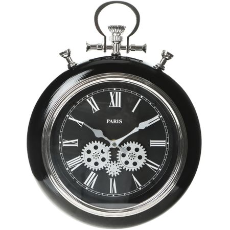 Часы настенные IsTime Gear черные 31х6,5х41 см