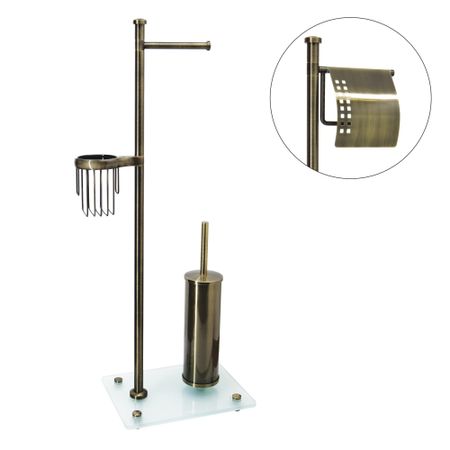 Напольная стойка, прямоугольник (держатель т/б, ерш напольный, держатель освежителя), светлая бронза,  WasserKraft