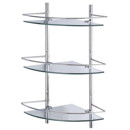 Полка стеклянная угловая тройная, с бортиком WasserKraft