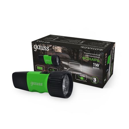 Фонарь Gauss ручной GFL103 1W 40lm NI-MH 250mAh LED фонарь ручной gauss led 3вт 150лм li ion 1200mah зеленый