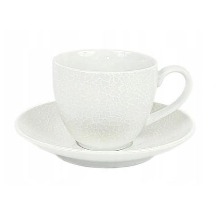 Чашка с блюдцем Porcelana Bogucice Zina White 0,3 л 16 см