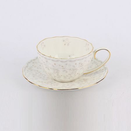 Набор кофейный чашка и блюдца 12 шт, 150 мл Hatori Джулия беж с золотой лентой