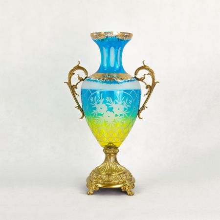 Ваза стеклянная с рисунком  30х18х48см C.f.c.m.factory стеклянная ваза jssmtlp много ная