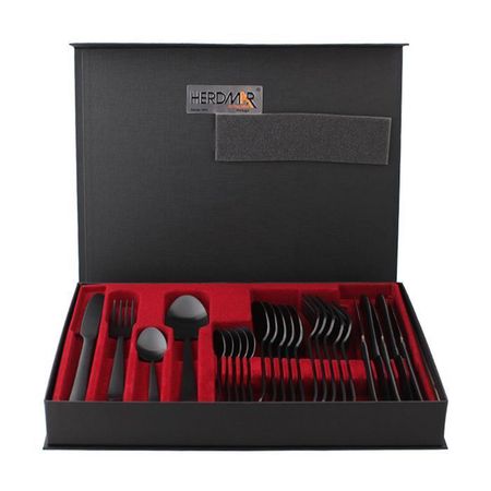 Набор столовых приборов HERDMAR  Oslo black 6 персон 24 предмета