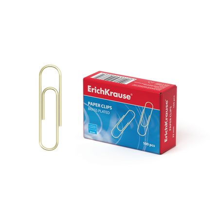 Скрепки Erich Krause металлические омедненные 3,3 см