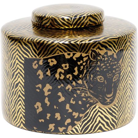 Ваза Glasar с крышкой леопард 20х20х18 см