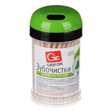 Зубочистки деревянные Grifon 200 шт