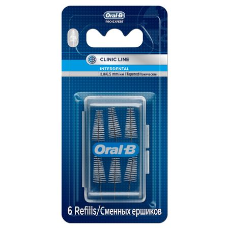 Сменные интердентальные ершики Oral-B PRO-EXPERT Clinic Line для межзубной щетки, 6 шт