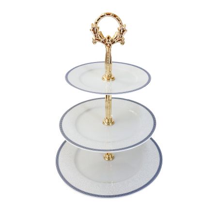 Этажерка 3-х ярусная Thun 1794 Opal Голубые пластинки золото